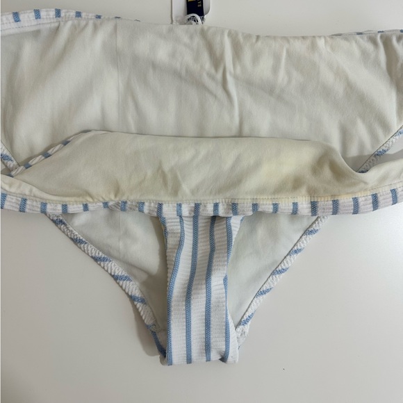 Polo Ralph Lauren White & Blue Ribbed Texture Bikini Bottom XXL - Picture 2 of 6